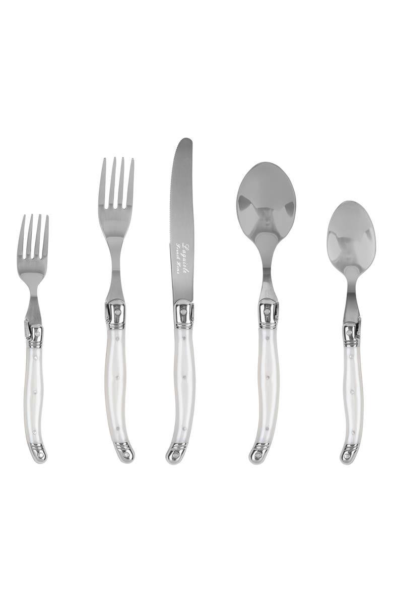 FRENCH HOME 20-Piece Laguiole Connoisseur Flatware Set, Main, color, Pearl White