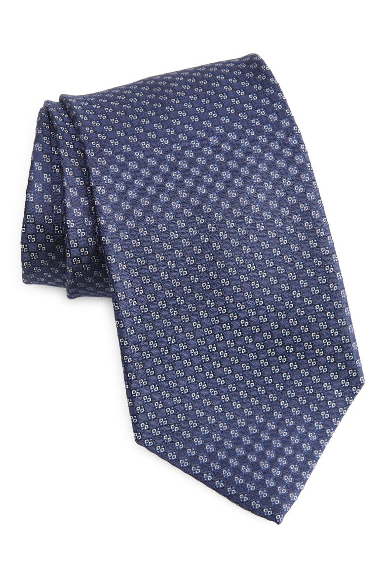 Bond St. Solid Silk Tie, Main, color, NAVY