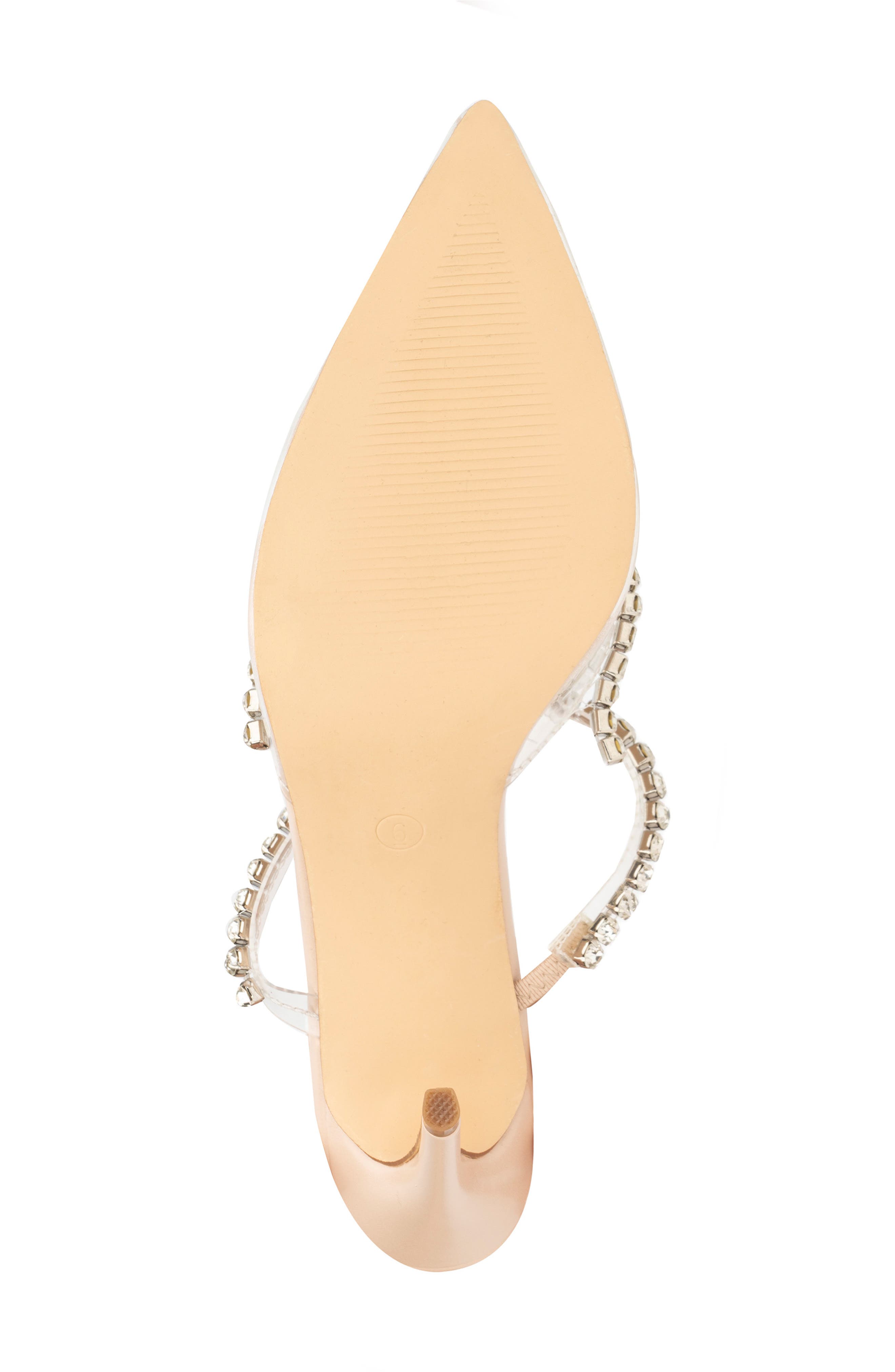 NEW YORK AND COMPANY Fatima Crystal Embellished Lucite Pump, Alternate, color, Nude