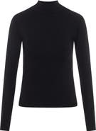 Riff Mock Neck Stretch Jersey Knit Top