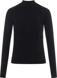 Riff Mock Neck Stretch Jersey Knit Top