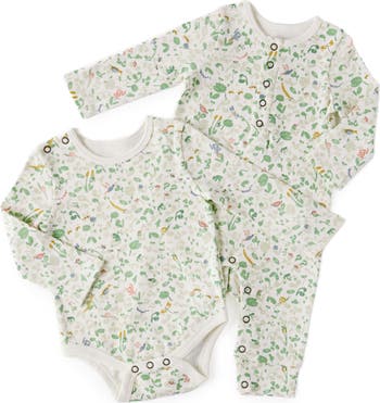 Print Long Sleeve Organic Cotton Bodysuit