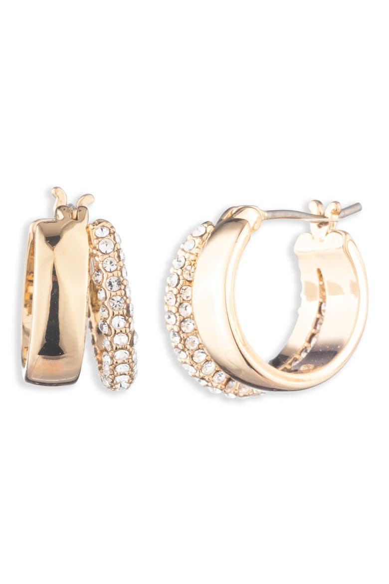 Split Pavé Hoop Earrings, Main, color, GOLD