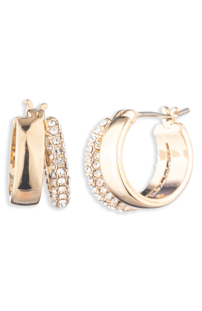 Lauren Ralph Lauren Split Pavé Hoop Earrings, Main, color, Gold