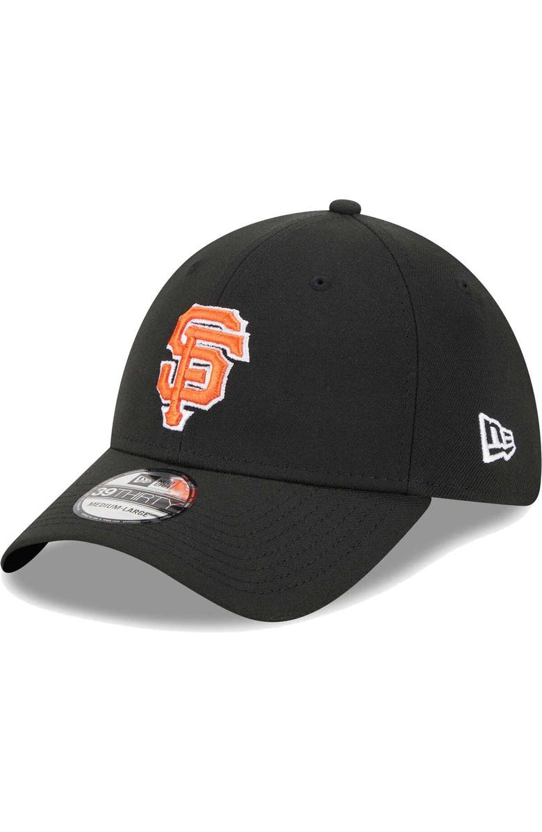New Era Men's New Era Black San Francisco Giants Logo 39THIRTY Flex Hat, Main, color, Black