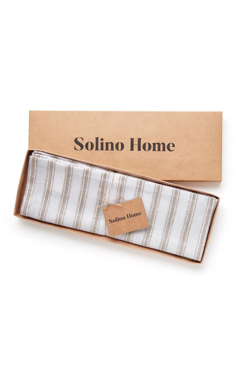 Solino Home Linen Placemats - Capri Ticking Stripe, 14" x 19" Inch, Alternate, color, 