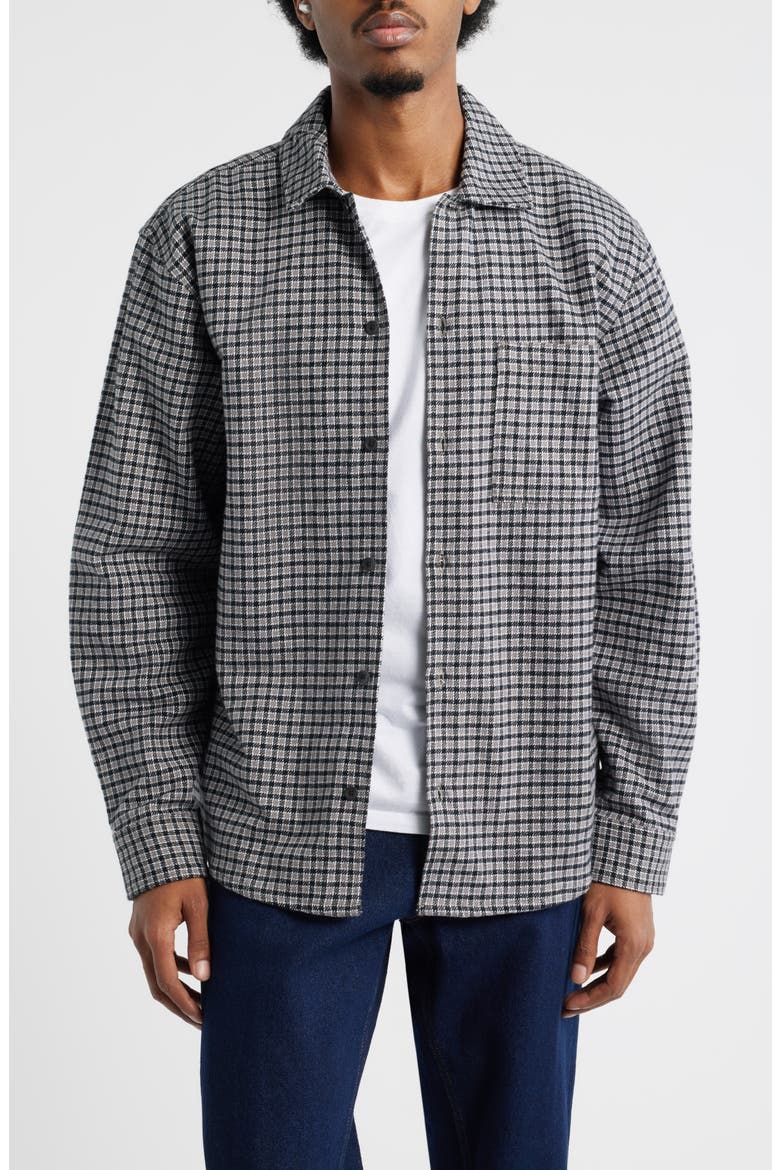 Hendersonville Classic Fit Check Brushed Cotton Button-Up Shirt, Main, color, DECEMBER SKY