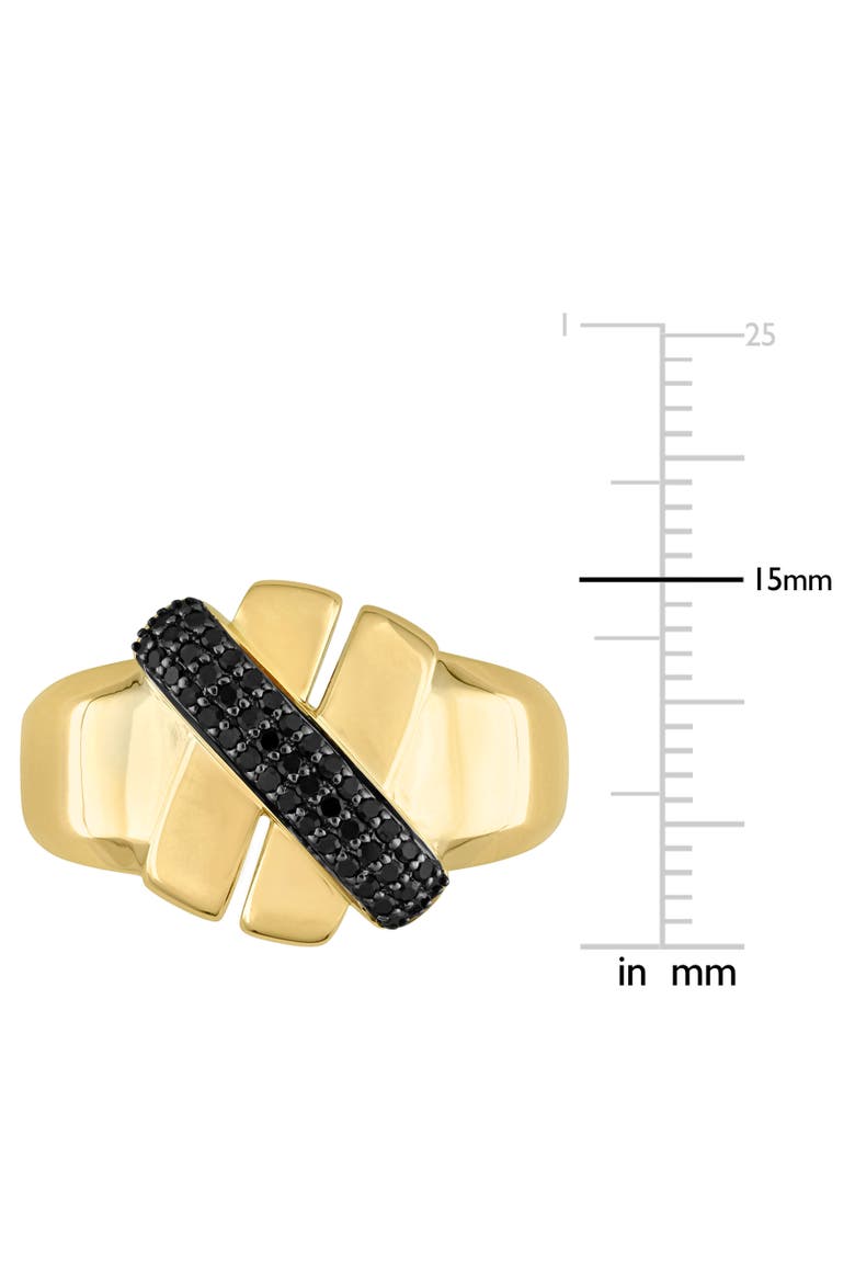 1/4 CTW Diamond Crossover Design Ring 14k, Alternate, color, Gold/Black Diamond