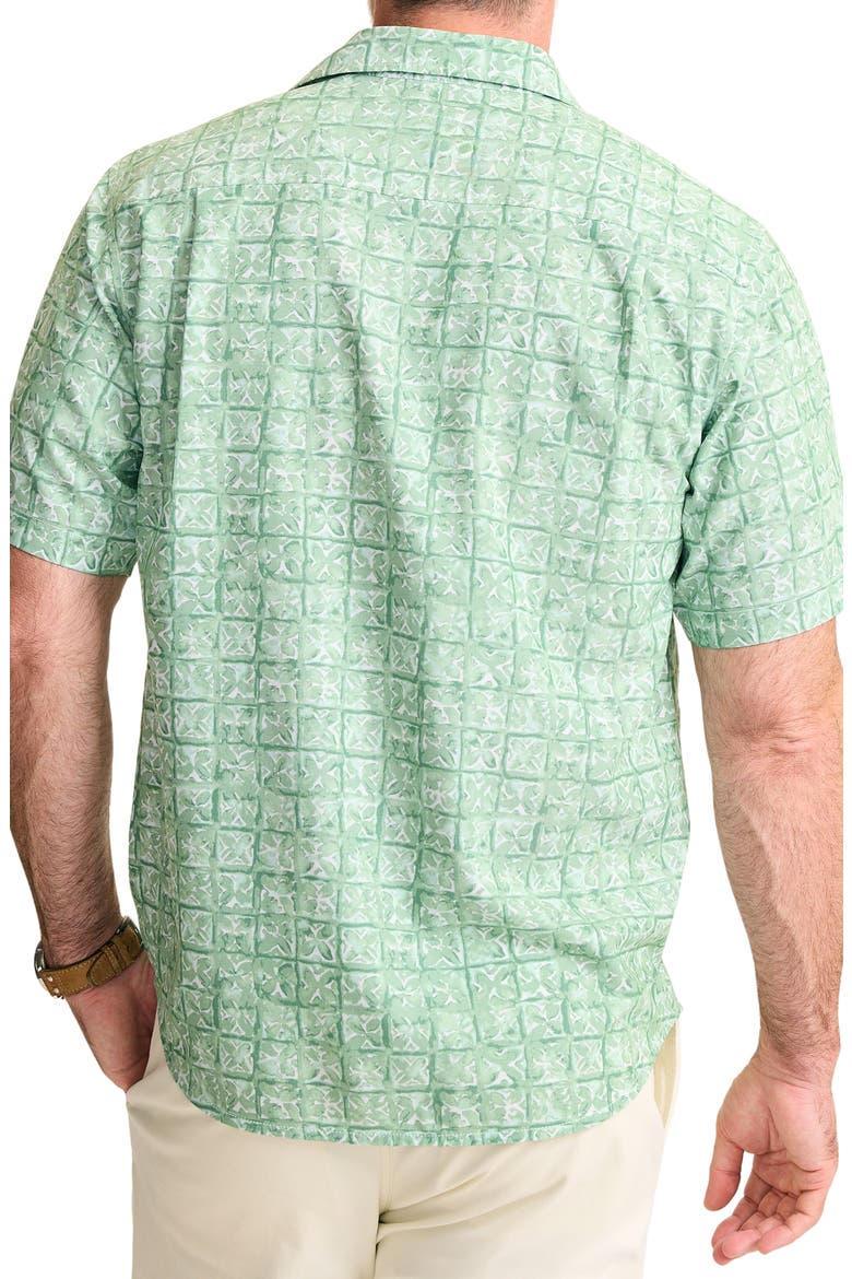Coastal Ease Carrico Tiles IslandZone® Short Sleeve Button-Up Shirt, Alternate, color, ZEPHYR GREEN