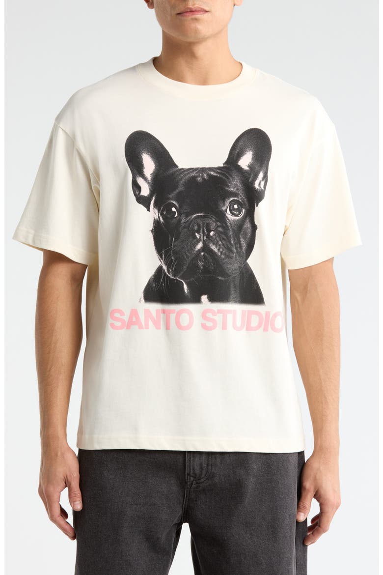 Peace Drappo Graphic T-Shirt, Main, color, CREAM