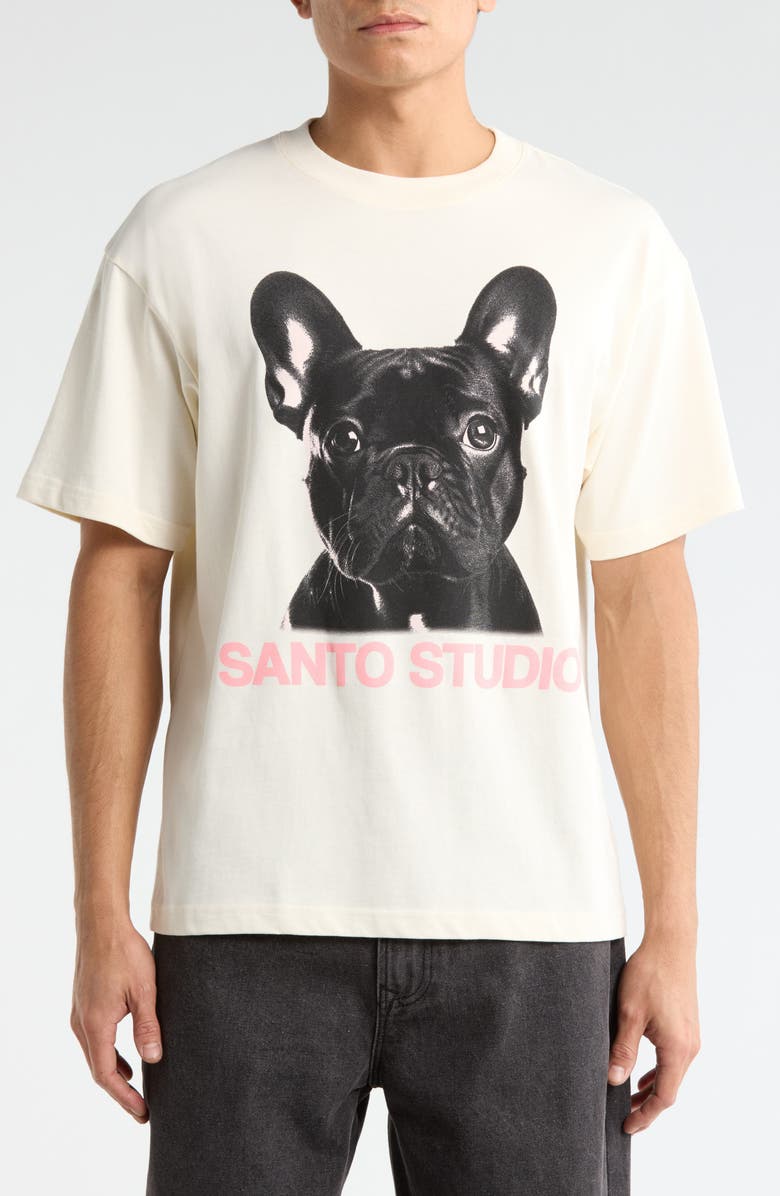 SANTO STUDIO Peace Drappo Graphic T-Shirt, Main, color, Cream