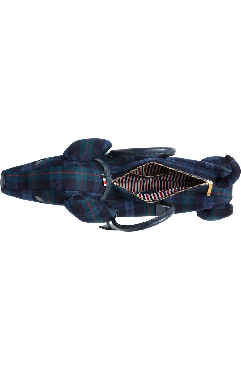 Thom Browne Hector TB Tartan Wool & Cashmere Top Handle Bag, Alternate, color,