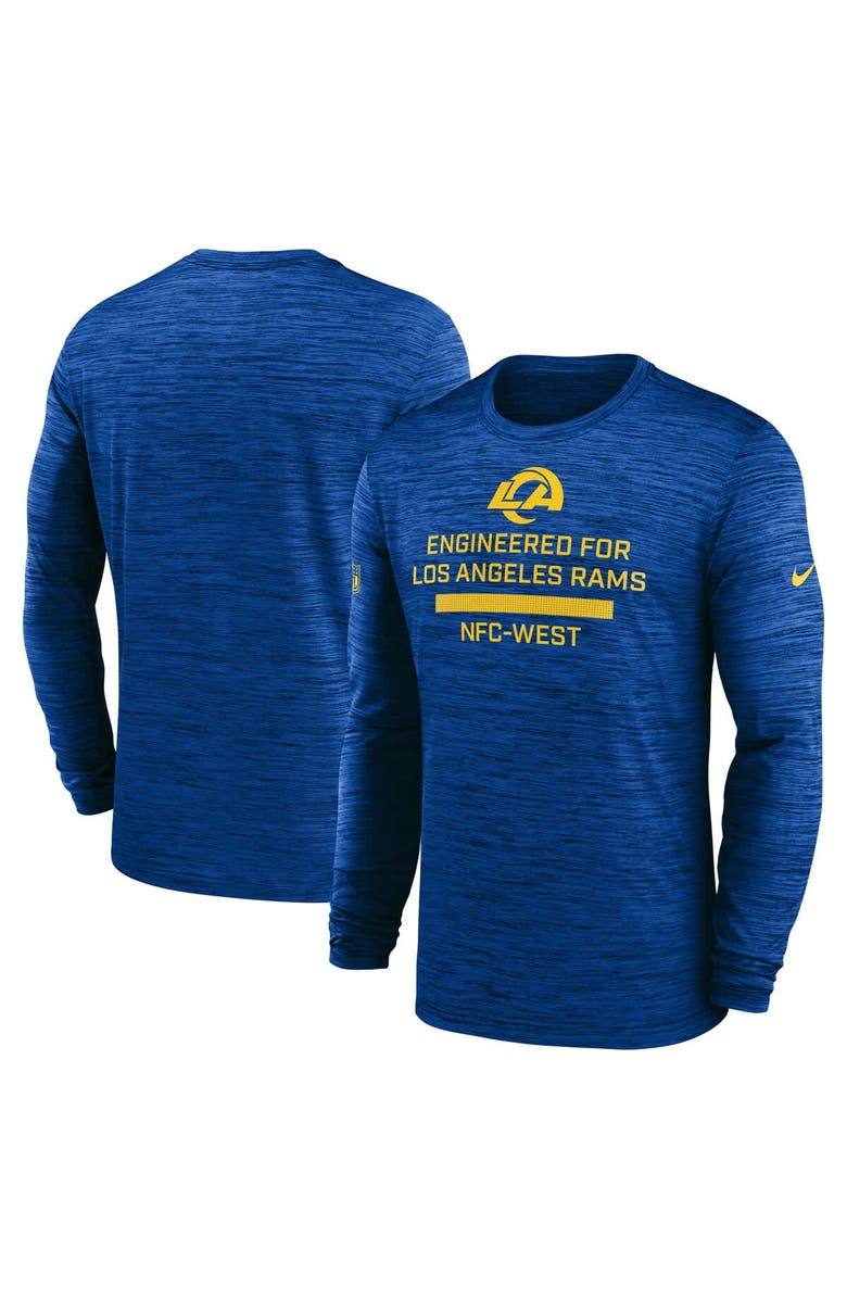 Nike Men's Nike Royal Los Angeles Rams Sideline Velocity Performance Long Sleeve T-Shirt, Main, color, 