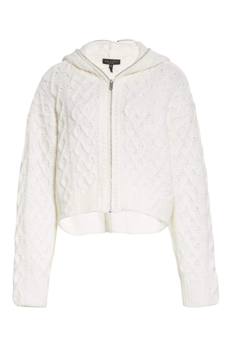 Cecelia Zip Hoodie, Alternate, color, WHT