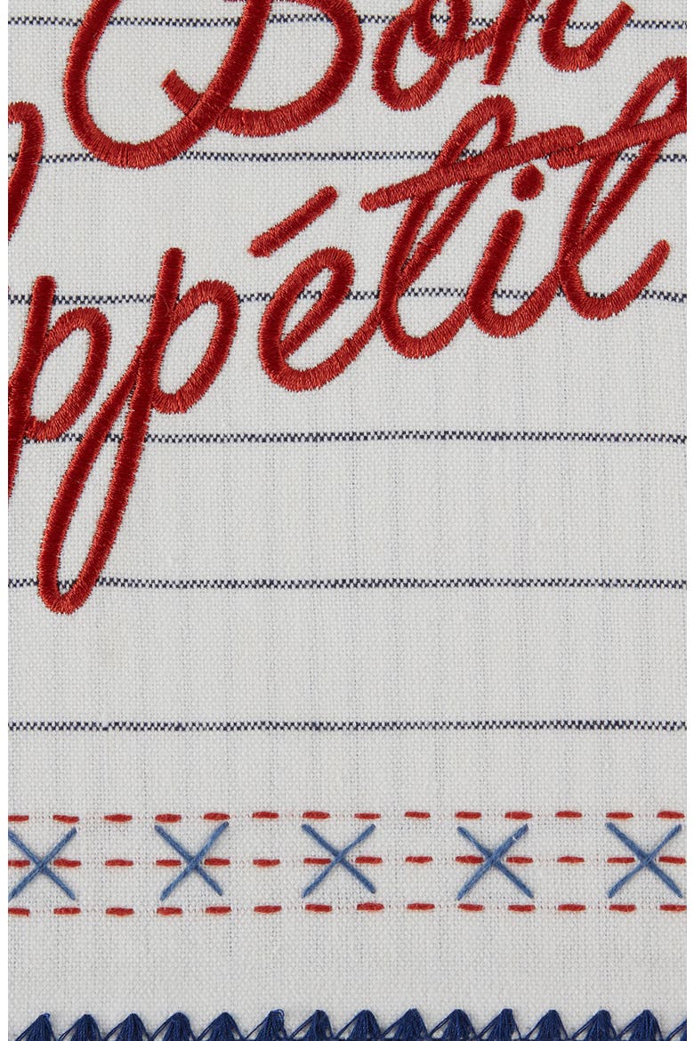 Bon Appétit Embroidered Table Runner, Alternate, color, WHITE