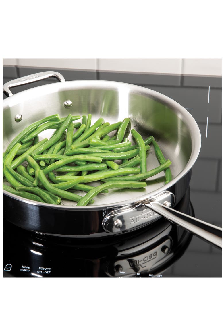 D5 5-Piece Brushed Stainless Steel Cookware Set, Alternate, color, SILVER