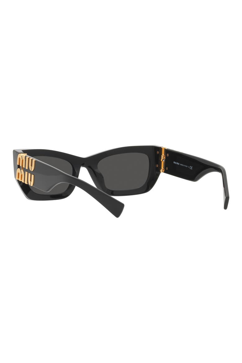 53mm Rectangular Sunglasses, Alternate, color, BLACK
