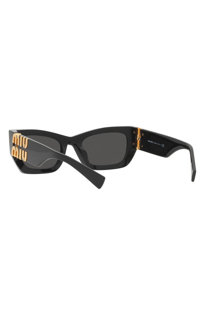 Miu Miu 53mm Rectangular Sunglasses, Alternate, color, Black