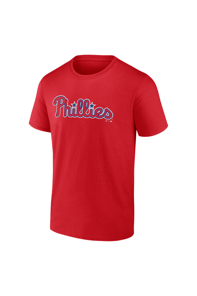 Men's Logo Athletic Red Philadelphia Phillies Wordmark T-Shirt, Alternate, color, Red