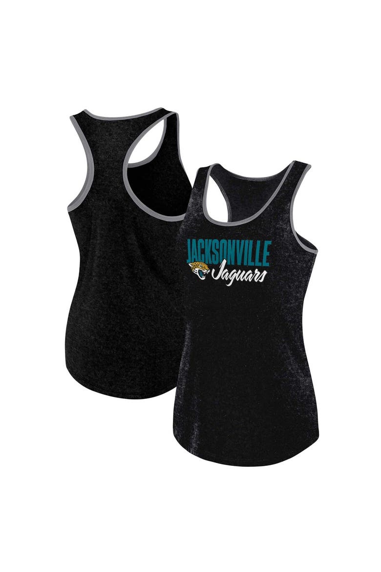 Women's Fanatics Branded Heather Black Jacksonville Jaguars Plus Size Fuel Tank Top, Alternate, color, Heather Black