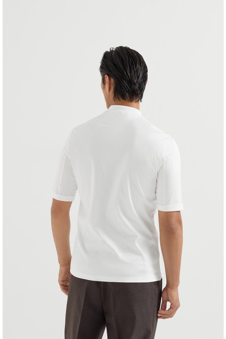 Cotton jersey mock neck T-shirt, Alternate, color, Off-White