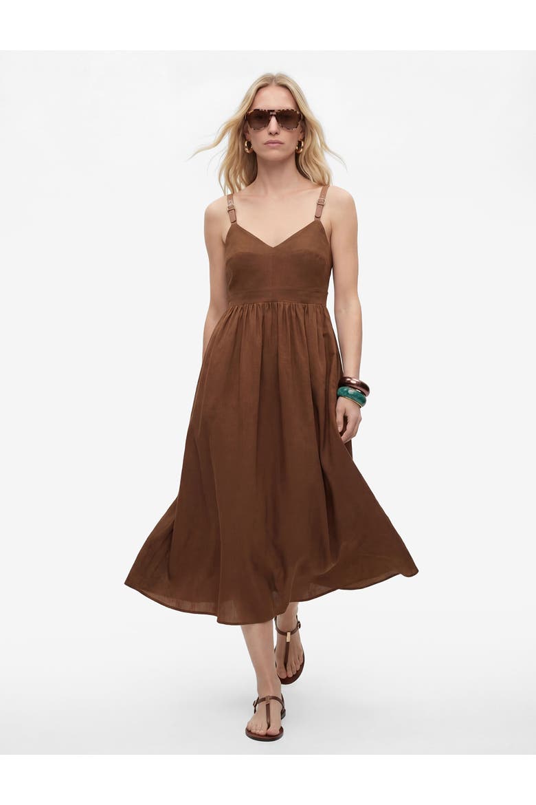 V-Neck Sleeveless Maxi Dress with Adjustable Straps, Main, color, BROWN