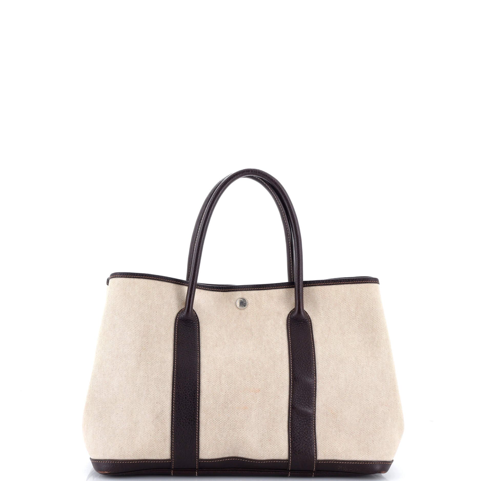 Pre-Owned Hermes Garden Party Tote Toile and Leather 36, Alternate, color, Cocaon