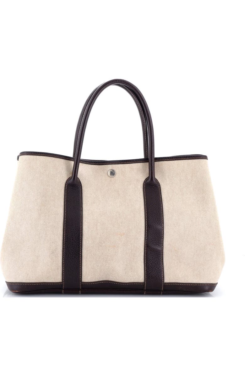Pre-Owned Hermes Garden Party Tote Toile and Leather 36, Alternate, color, Cocaon