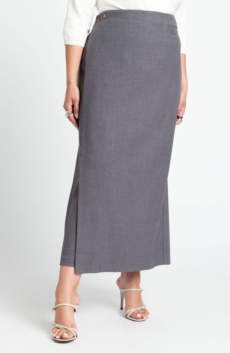 ELOQUII Maxi Column Wrap Skirt, Main, color, 