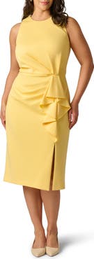 Adrianna Papell Ruffle Sleeveless Sheath