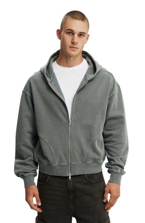 Cotton On Cropped Zip Up Hoodie In Slate Stone
