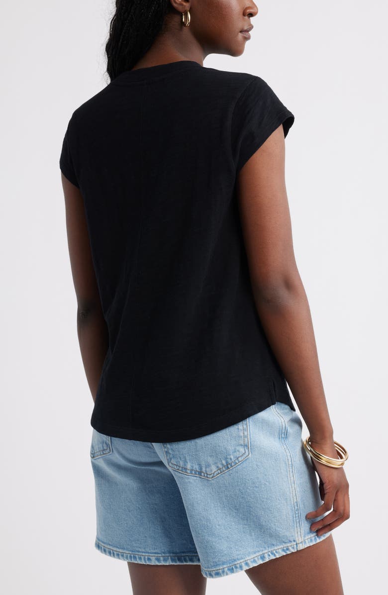 Caslon<sup>®</sup> Short Raglan Sleeve Cotton Tee, Alternate, color, Black