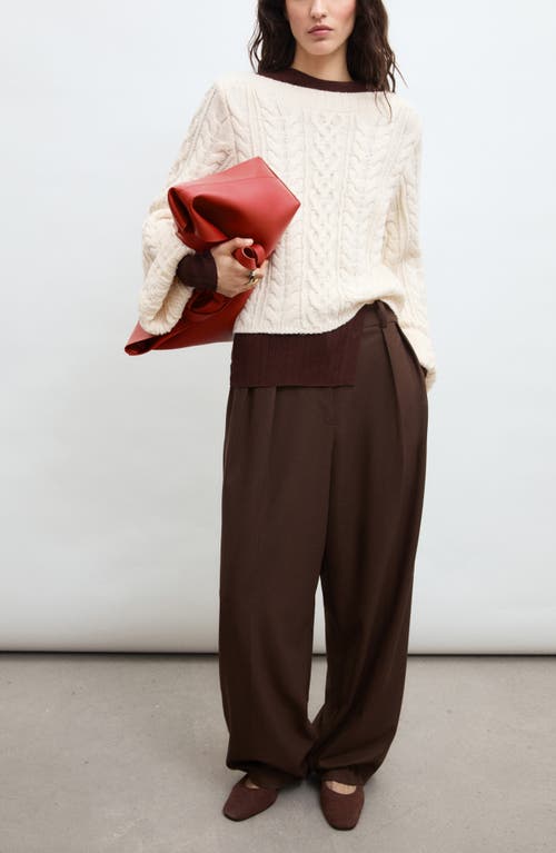 Mango Twisted Flare Sleeve Sweater In Ecru