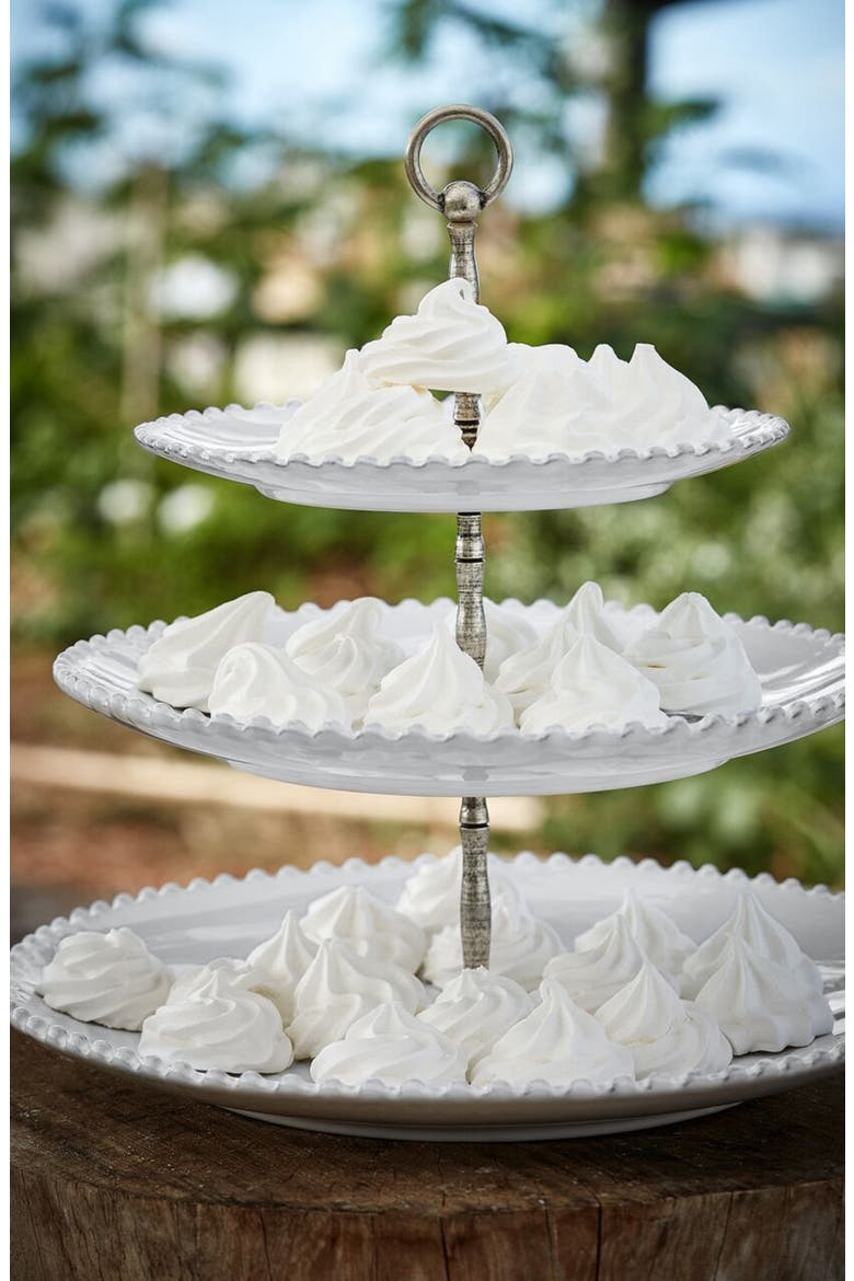 Pearl Three-Tier Centerpiece, Alternate, color, WHITE