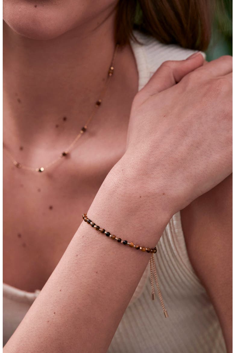 Amelia Tiger's Eye Bracelet, Alternate, color, GOLD PLATED