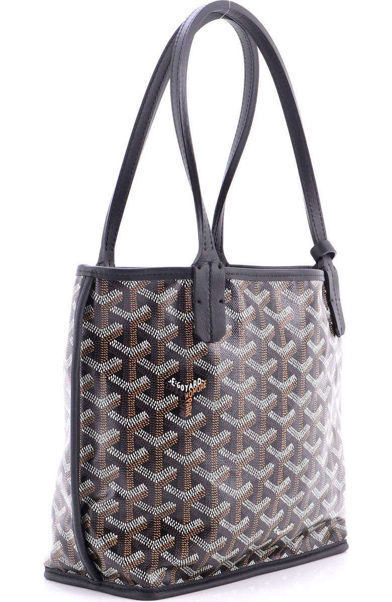 Pre-Owned Goyard Anjou Reversible Tote Coated Canvas Mini, Alternate, color, Black