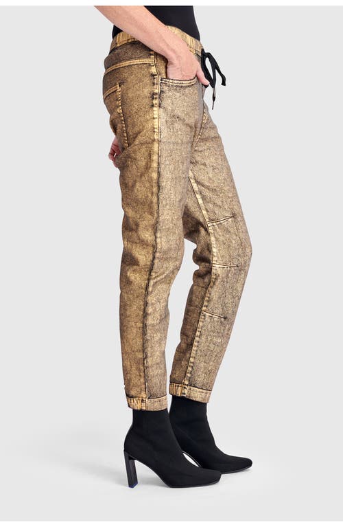 Alembika Metallic Boyfriend Jogger Jeans In Gold