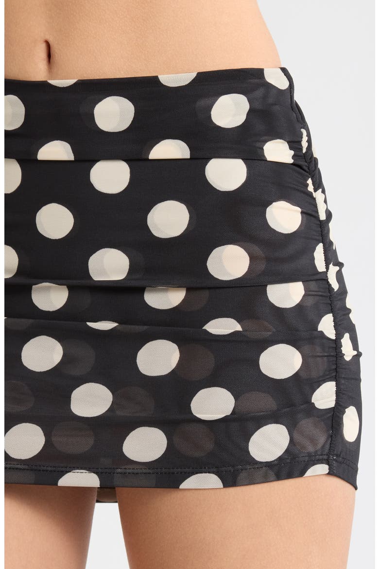 Dot Ruched Cover-Up Miniskirt, Alternate, color, POLKA DOT