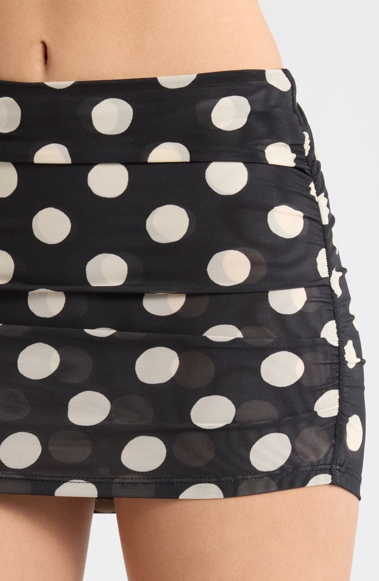 MONTCE Dot Ruched Cover-Up Miniskirt, Alternate, color, Polka Dot