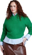ELOQUII V Neck Cropped Sweater (plus)