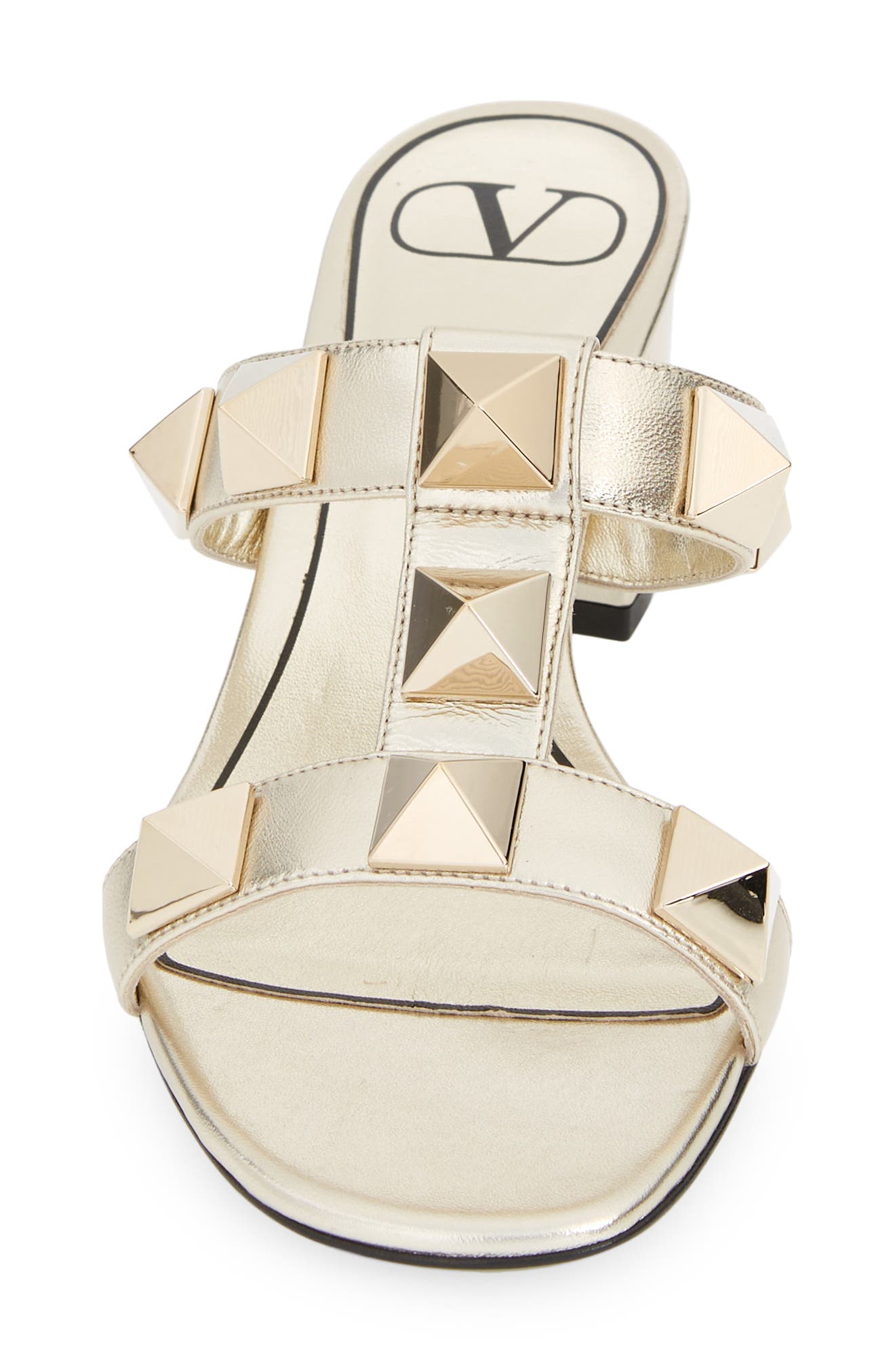 Valentino Garavani Roman Stud Slide Sandal, Alternate, color, 