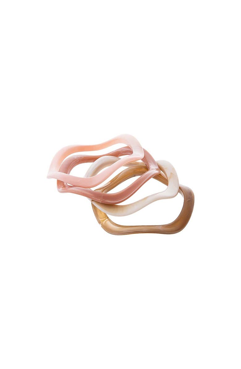 BY ADINA EDEN Colored Wavy Resin Bangle Stack Set, Main, color,