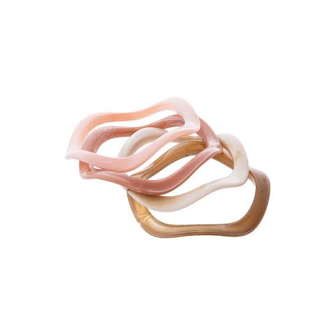 Colored Wavy Resin Bangle Stack Set