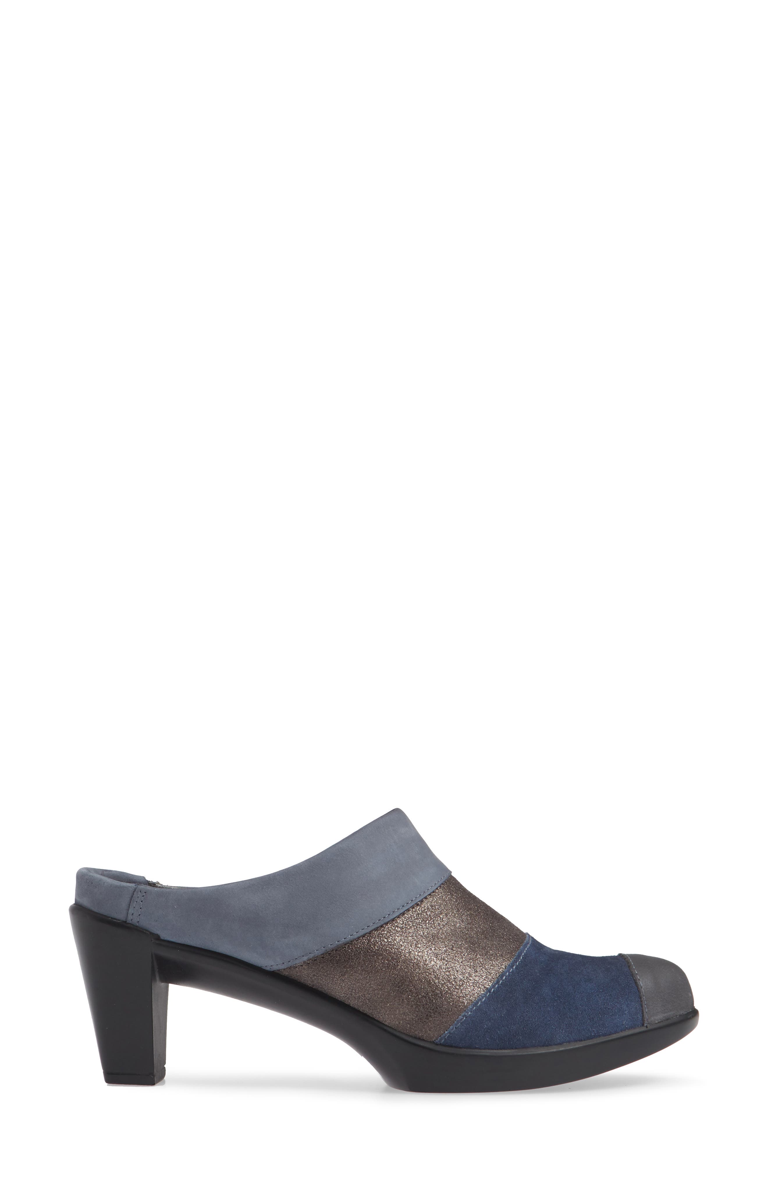 Fortuna Mule, Alternate, color, BLUE/ GREY SUEDE/ LEATHER