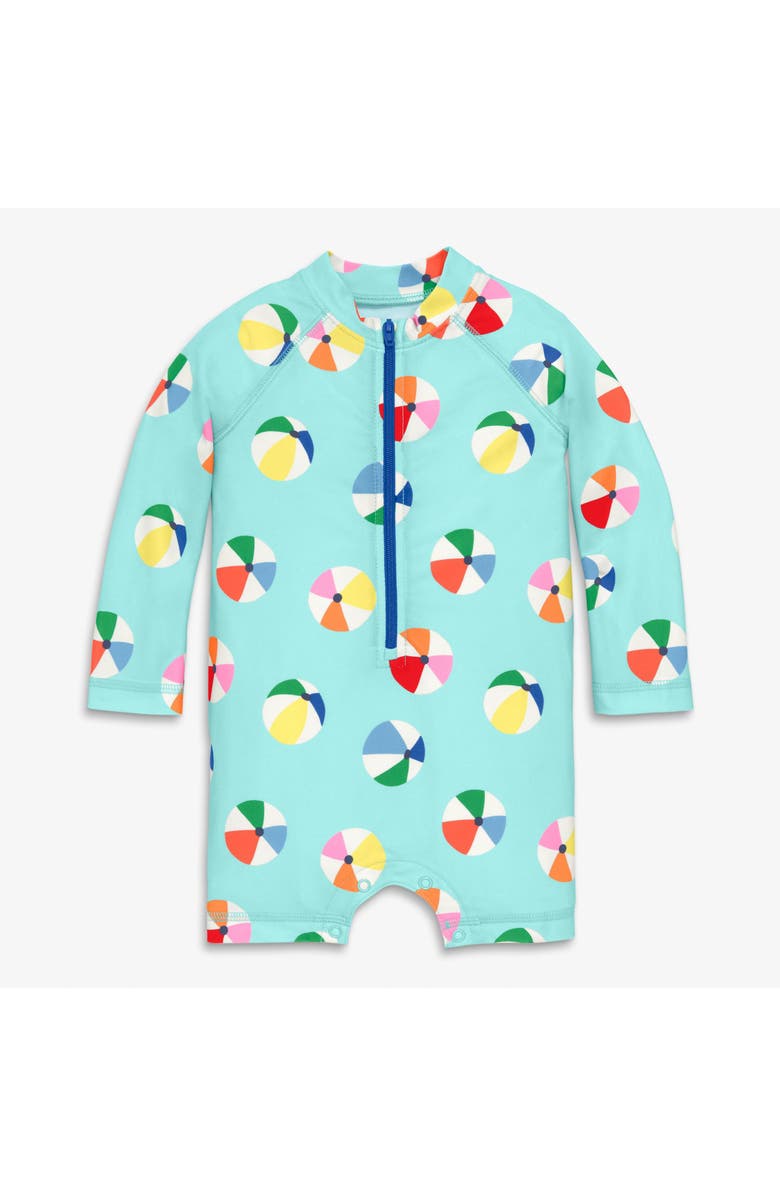 Primary Baby One-Piece Rash Guard, Main, color, Mist Beach Balls