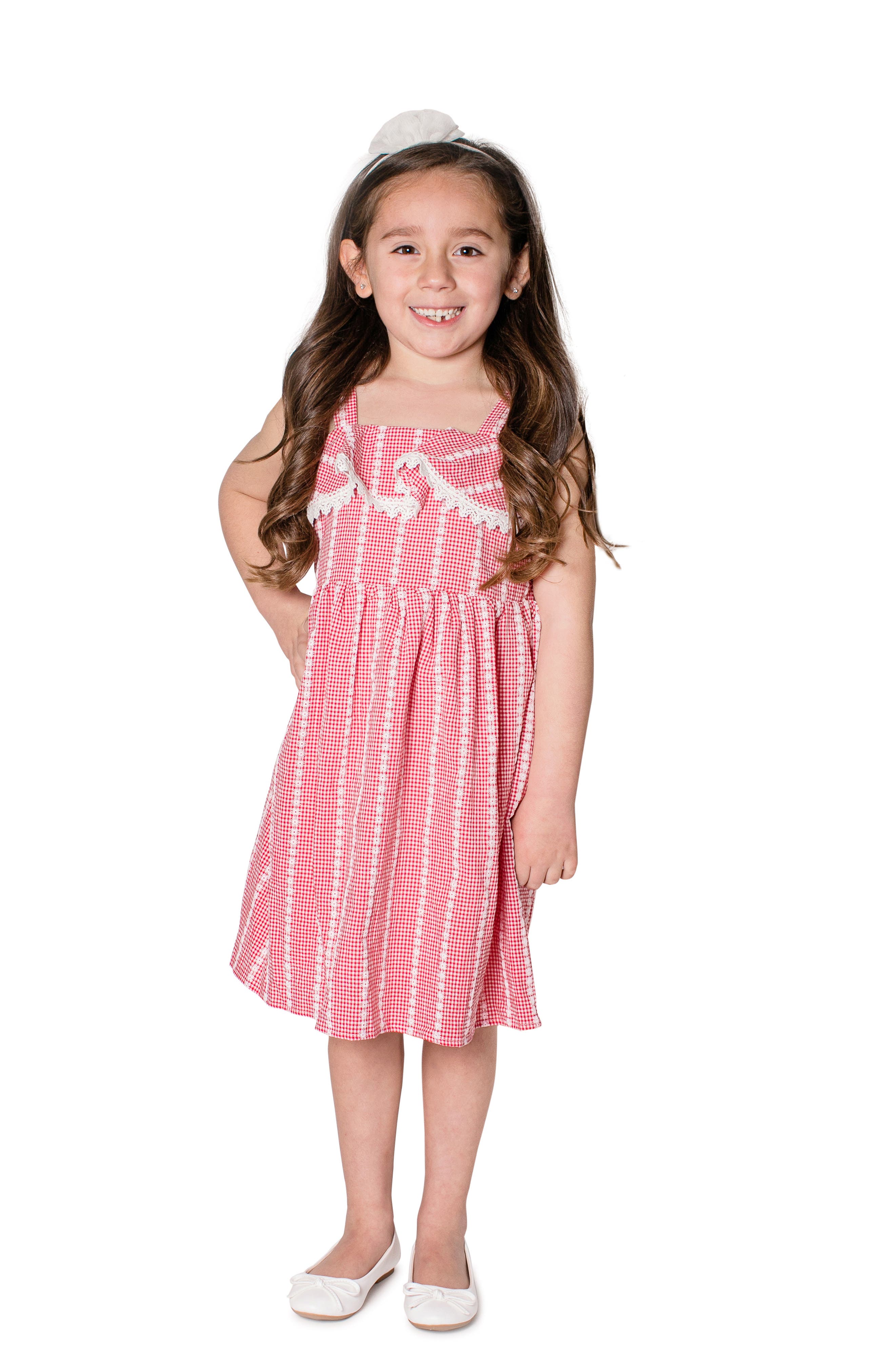 Popatu Kids' Lace Trim Cotton Dress