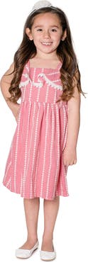 Popatu Kids' Lace Trim Cotton Dress