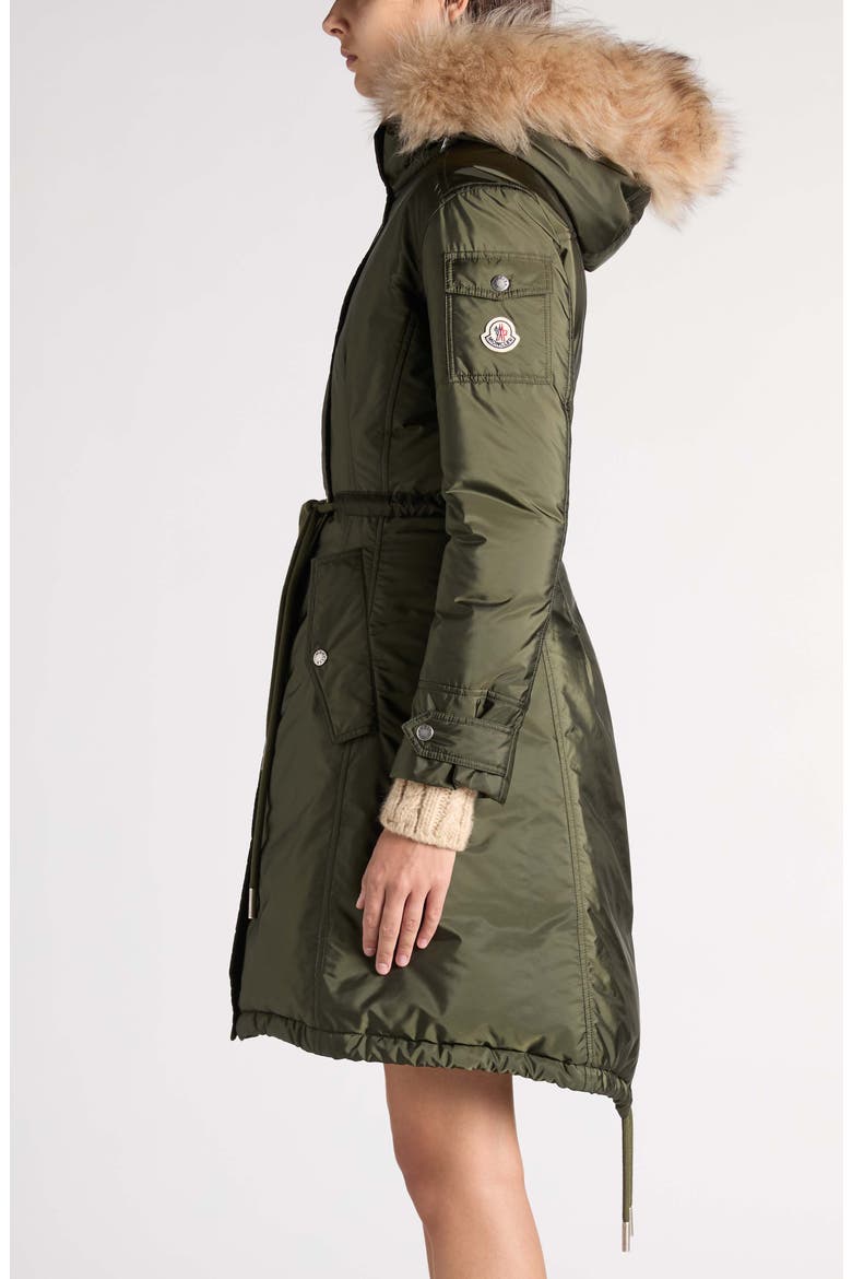 Moustique Long Parka with Faux Fur Trim, Alternate, color, MILITARY GREEN