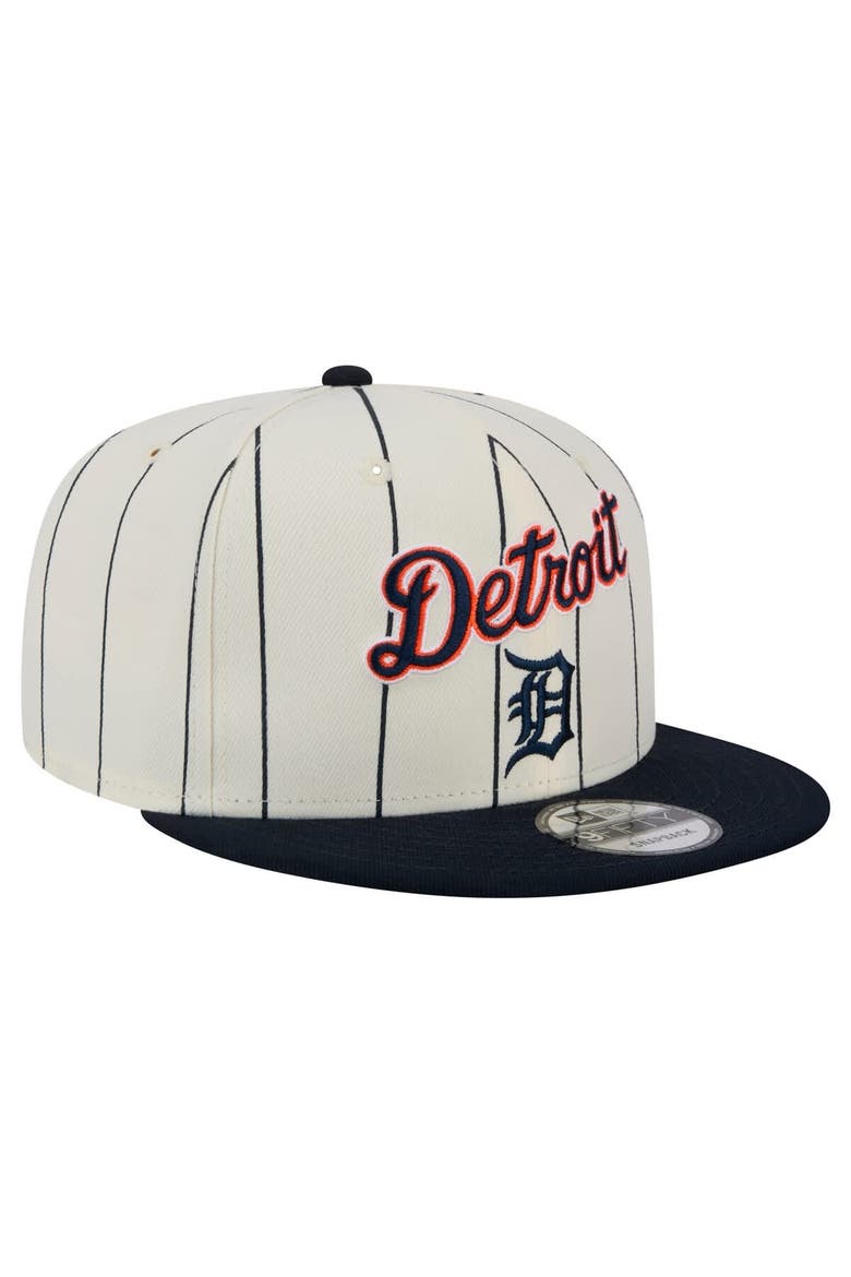 Men's New Era White Detroit Tigers Jersey Pinstripe 9FIFTY Snapback Hat, Alternate, color, Cream
