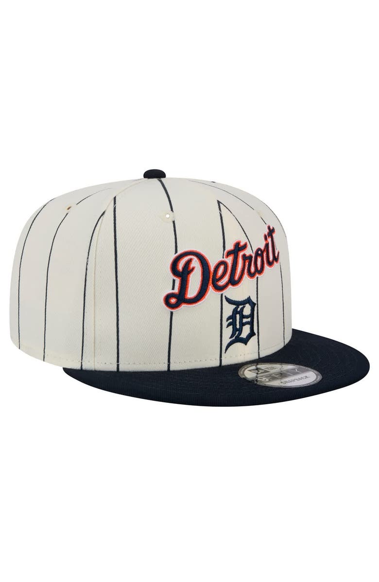 New Era Men's New Era White Detroit Tigers Jersey Pinstripe 9FIFTY Snapback Hat, Alternate, color, Cream